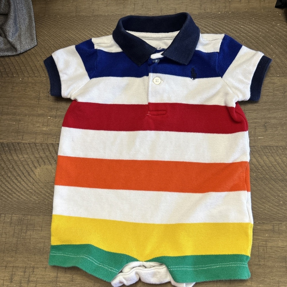 Polo Ralph Laurent baby boy‎ one piece romper summer 3 Months Colorblock